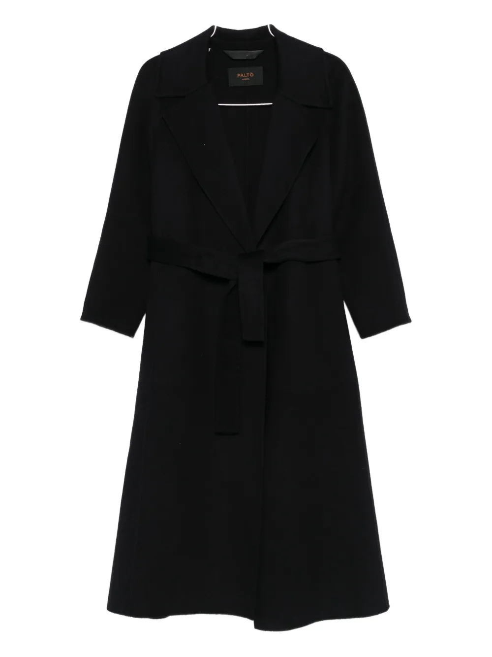 Paltò Paola Belted Wool Coat In Black