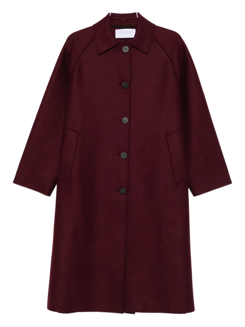 Harris Wharf London Wool Single-breasted Coat In Burgundy