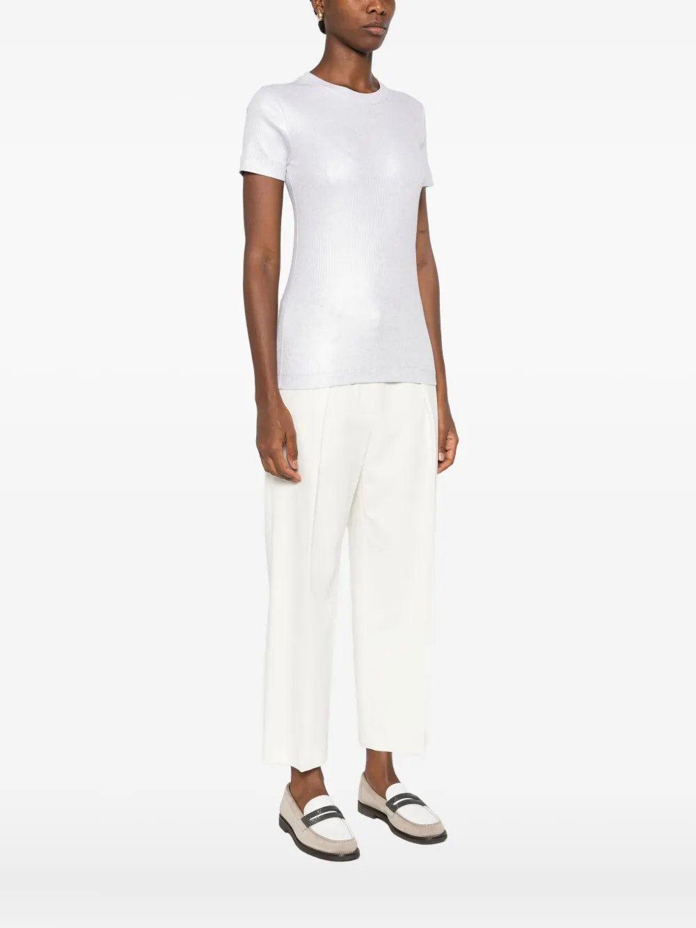 Brunello Cucinelli T-shirt met ronde hals Grijs