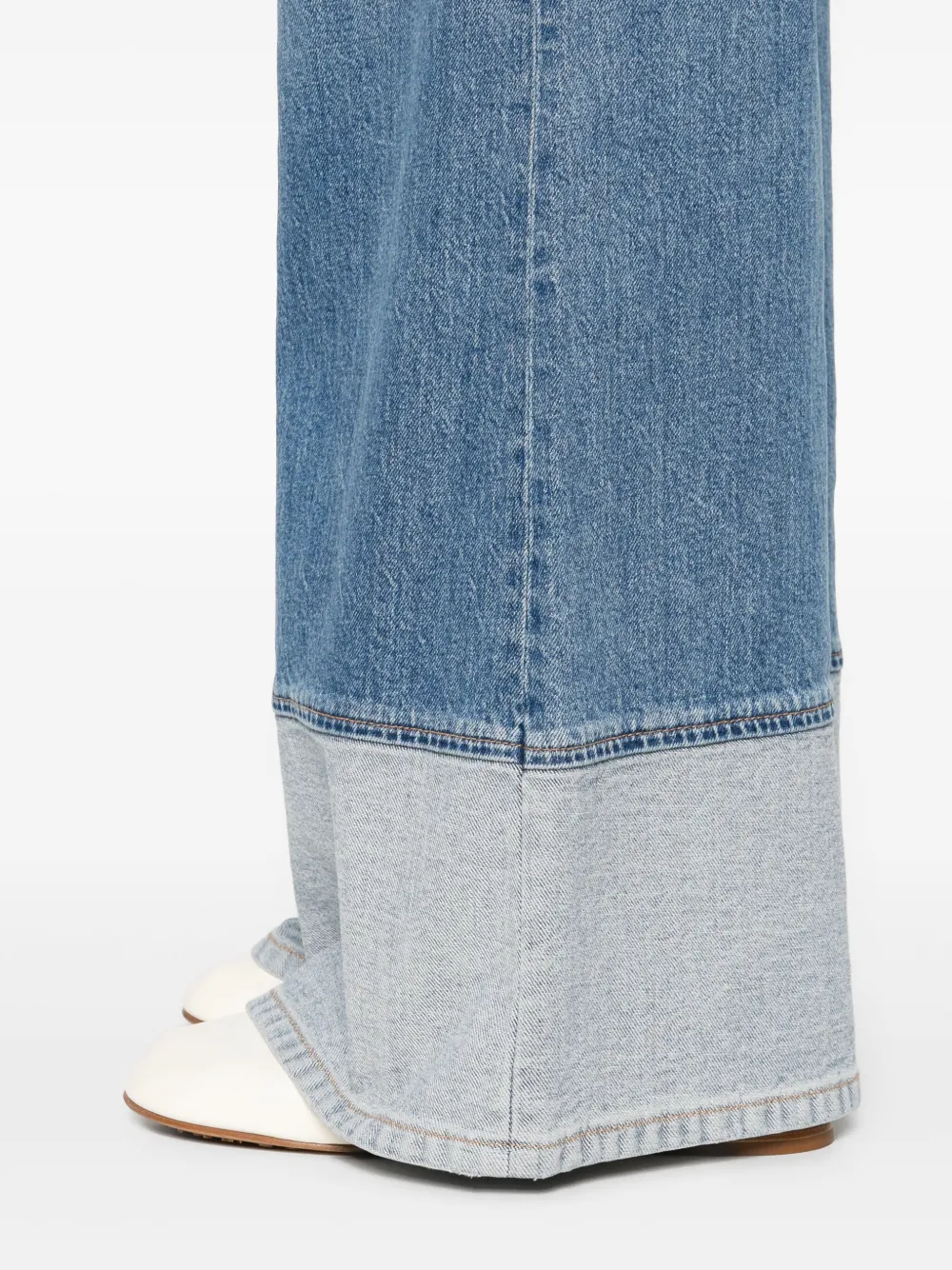 alice + olivia wide-leg contrast-cuff jeans Blauw