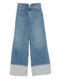 alice + olivia wide-leg contrast-cuff jeans - Blue