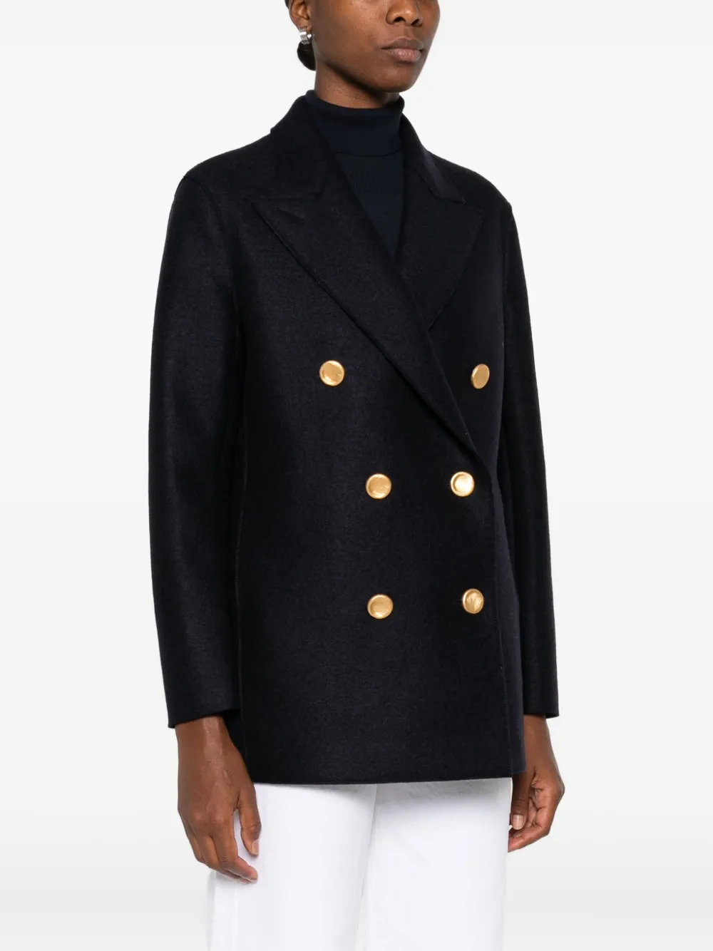 Harris Wharf London Jas met dubbele rij gouden knopen Blauw