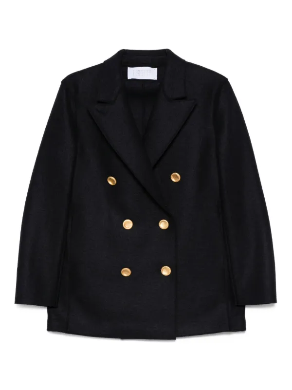 トレンチコート Harris Wharf London Double Breasted Golden Buttons Coat Harris Wharf London gold-button double-breasted Coat | Blue