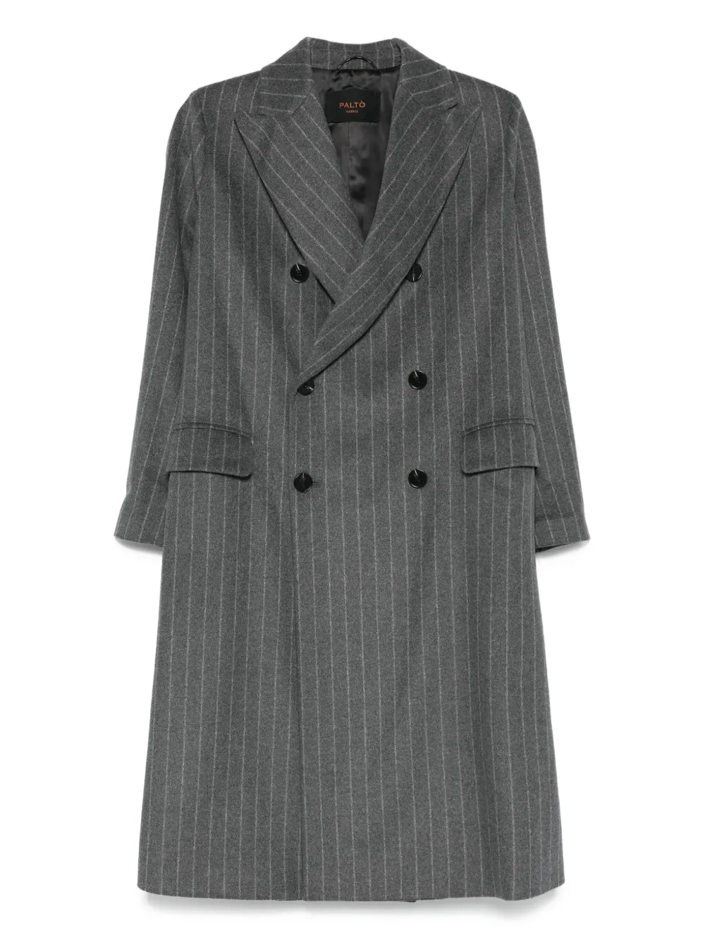 Paltò pinstripe double-breasted coat | Grey | Image 1
