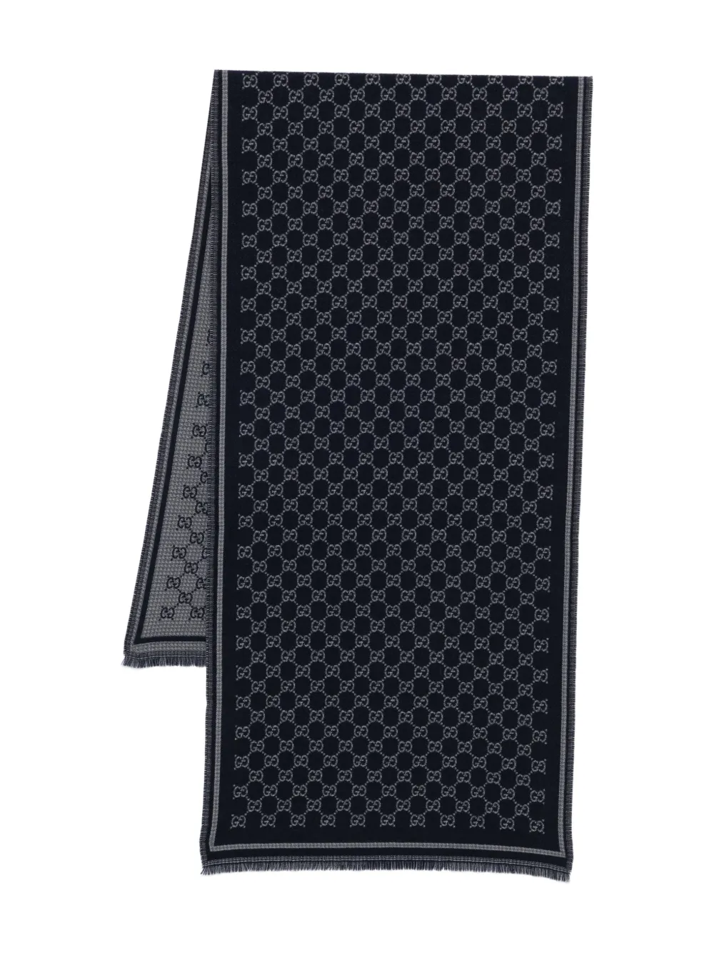 Gucci all-over pattern wool scarf | Blue | Image 1