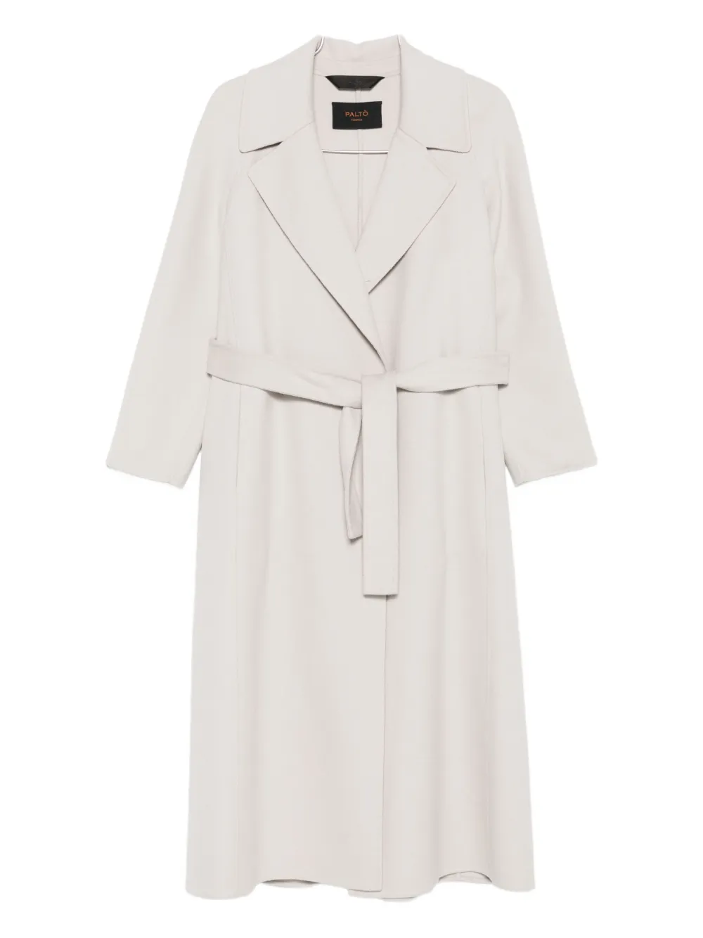 Paltò Paola Belted Lapels Coat In Gray