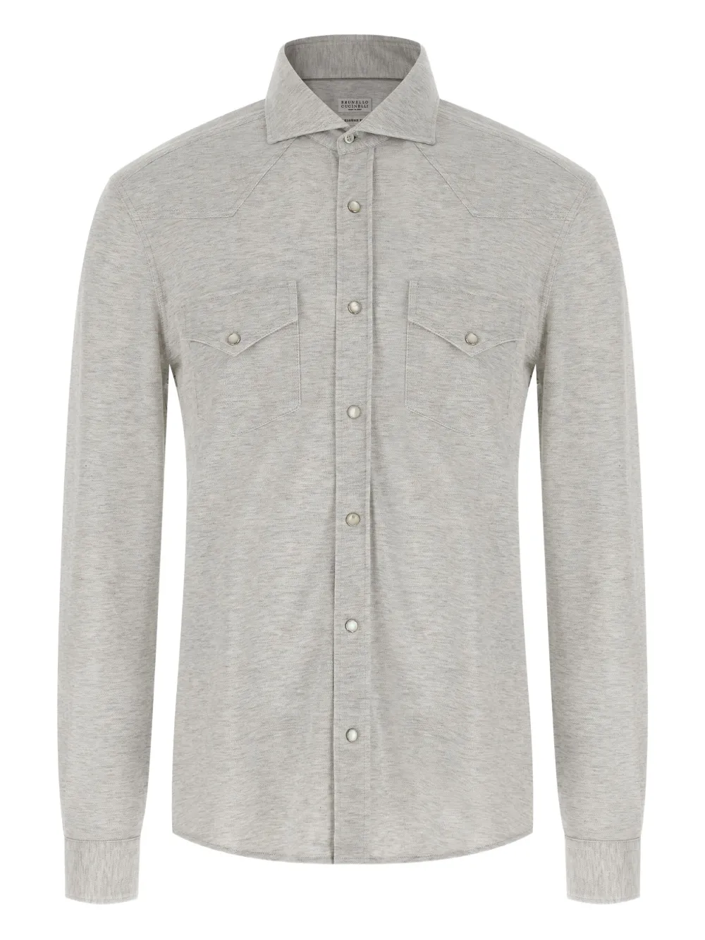 Brunello Cucinelli double-pocket cotton shirt Grijs