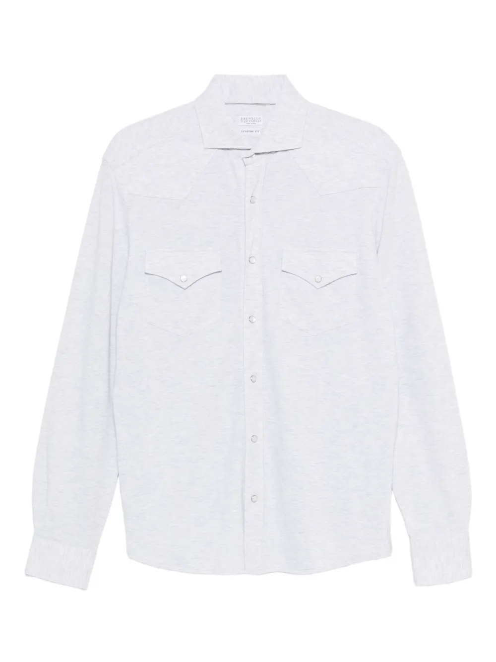 Brunello Cucinelli double-pocket cotton shirt Grijs