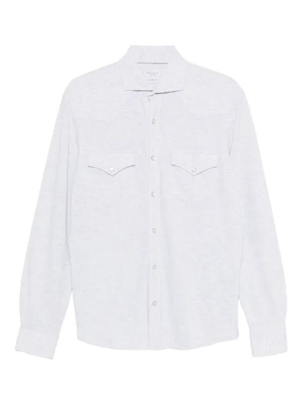 Brunello Cucinelli ダブルポケット シャツ | グレー | FARFETCH JP