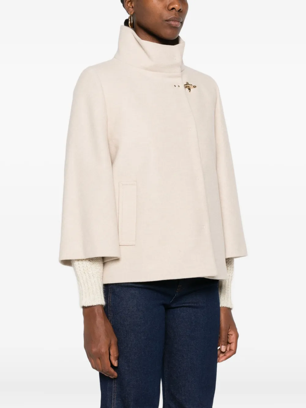 Fay Toggle-fastening Jacket In Neutral