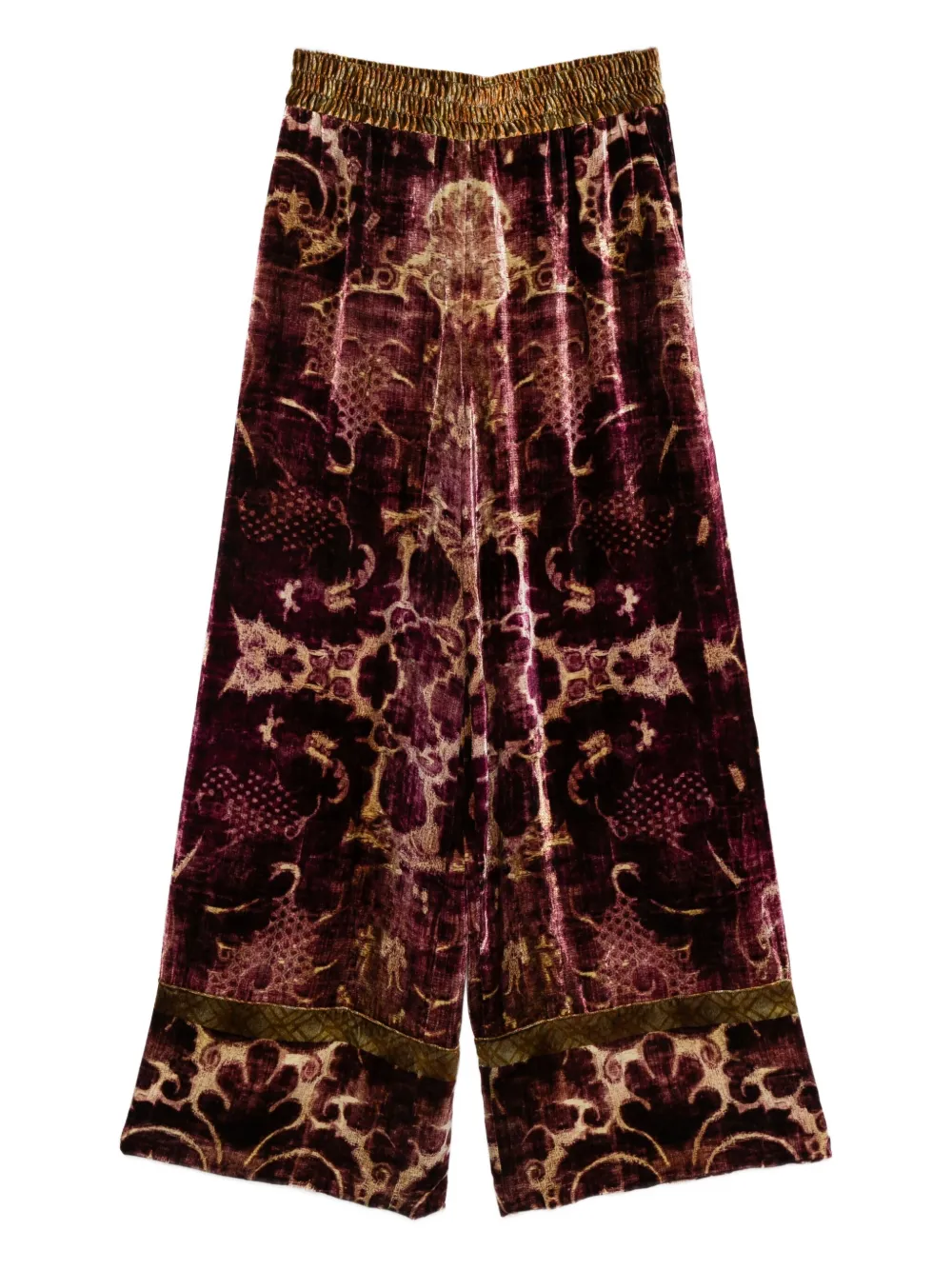 Pierre-Louis Mascia Fluwelen broek met damask-patroon Paars