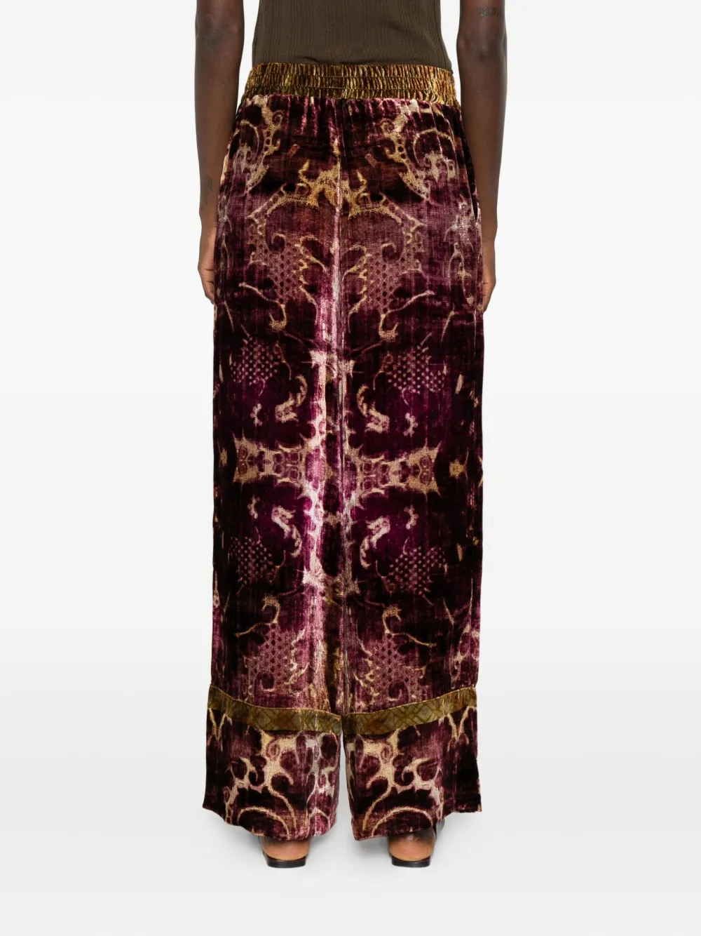 Pierre-Louis Mascia Fluwelen broek met damask-patroon Paars