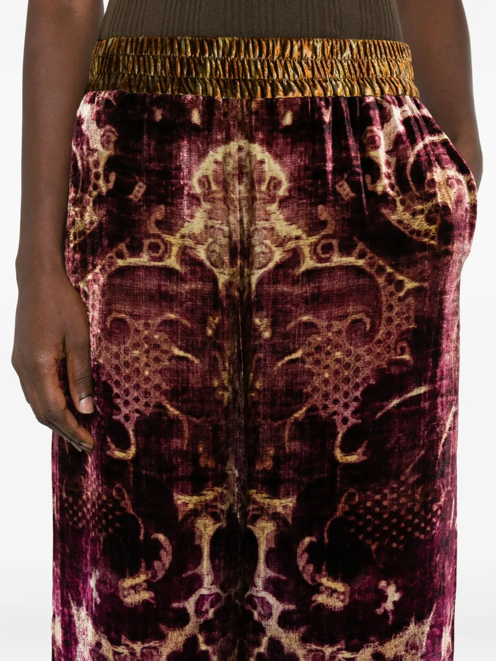 Pierre-Louis Mascia Fluwelen broek met damask-patroon Paars