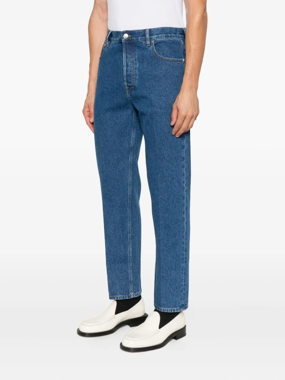 Gucci Five-pocket Straight-leg Jeans In Blue