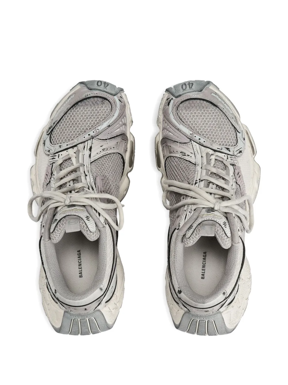 Balenciaga Stapler lace-up mesh sneakers Grey