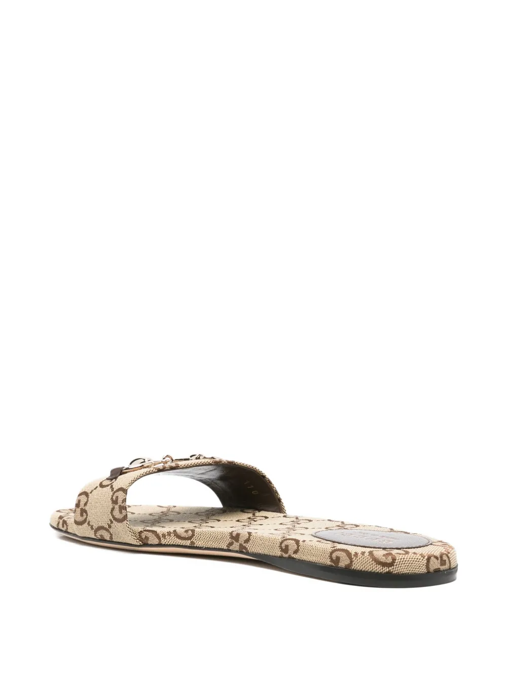 Gucci Women Gg Canvas Flat Sandals In Neutral