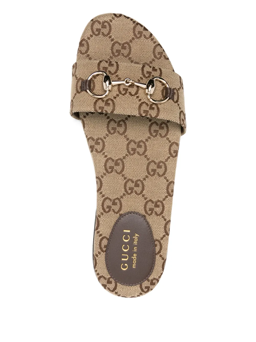 Gucci Women Gg Canvas Flat Sandals In Neutral