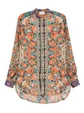 Pierre-Louis Mascia Aloe mandarin-collar shirt - Orange