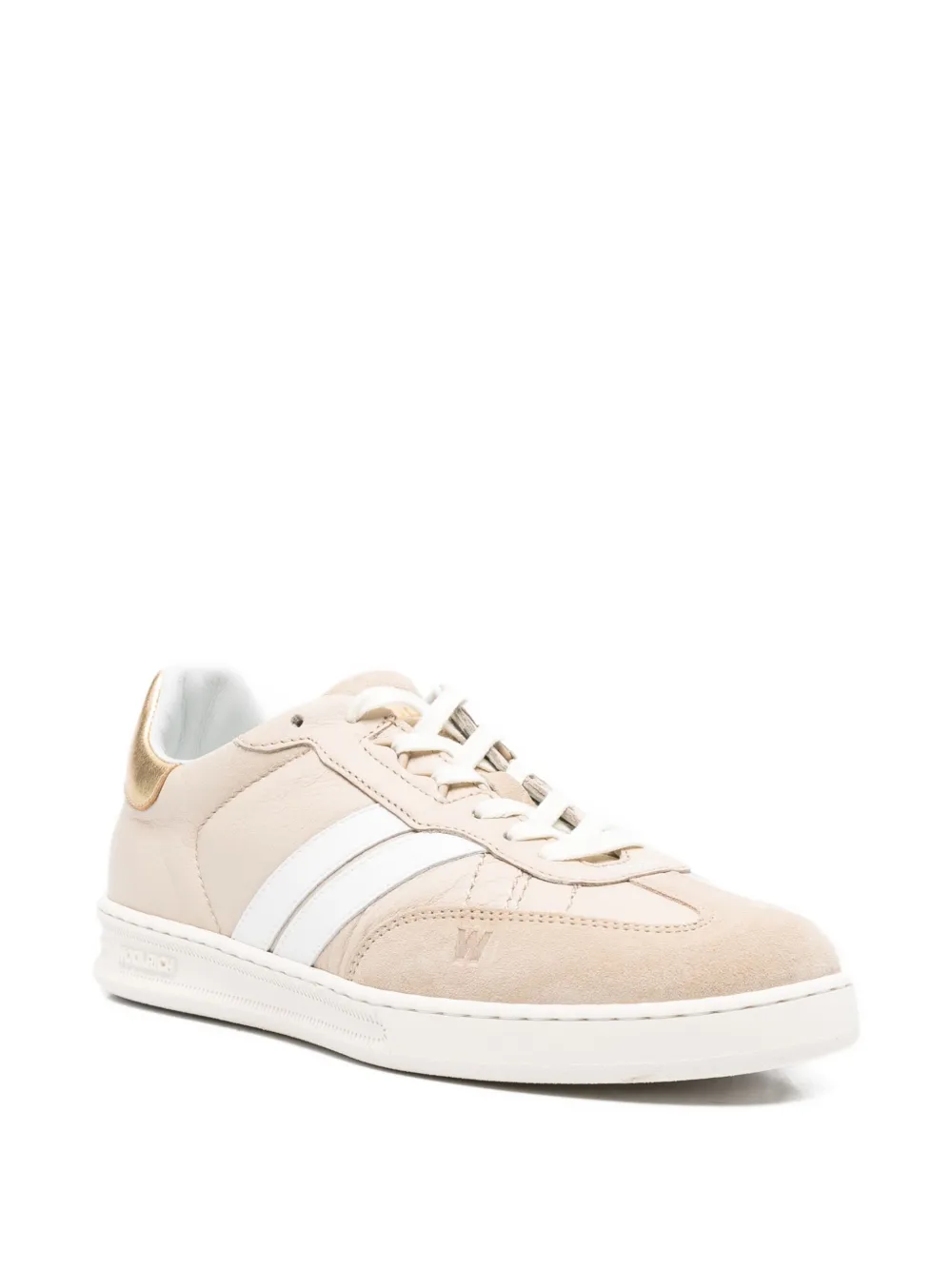 Woolrich Doubleu leather-stripe sneakers - Beige