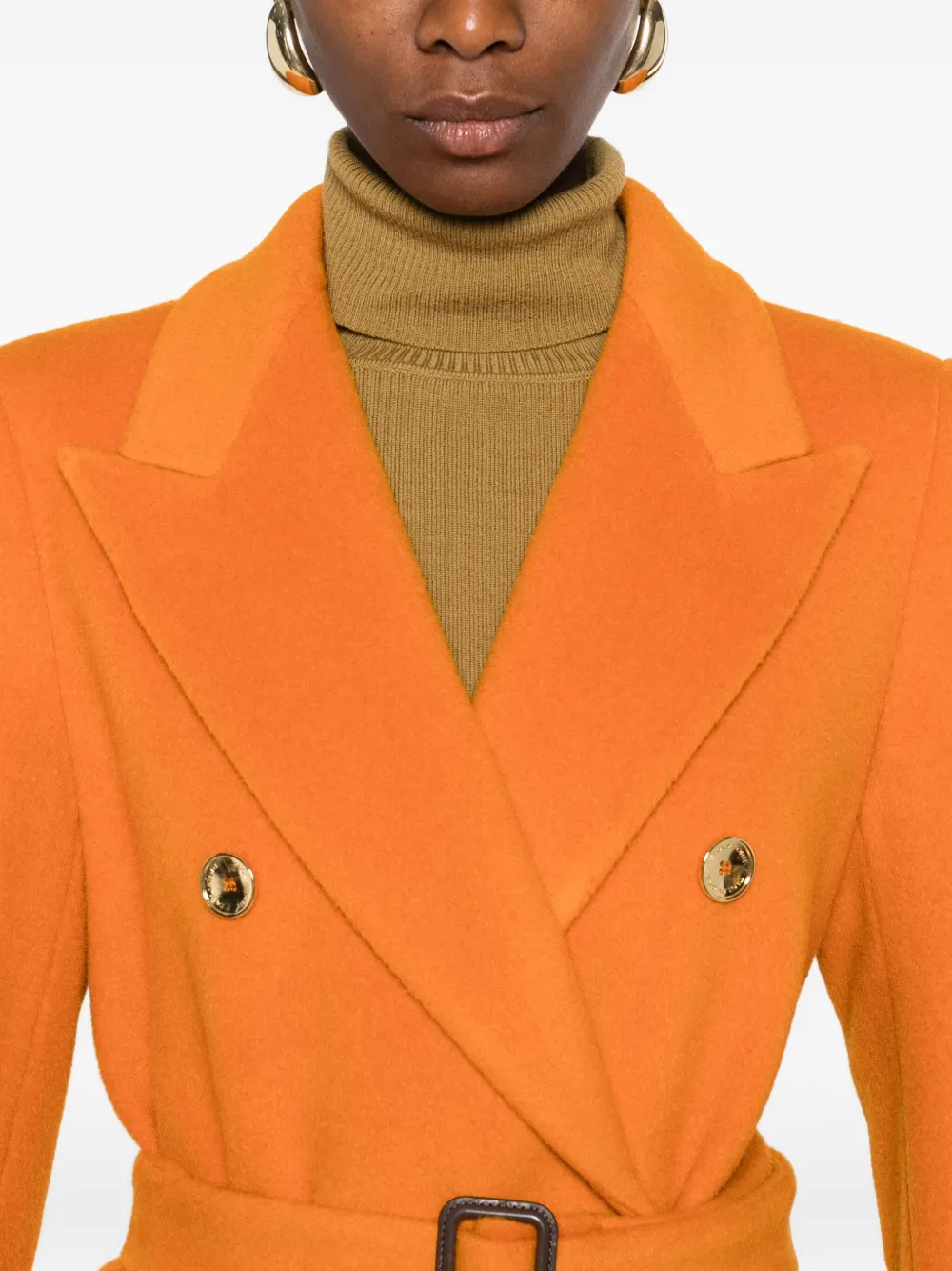 Tagliatore belted double-breasted coat Oranje