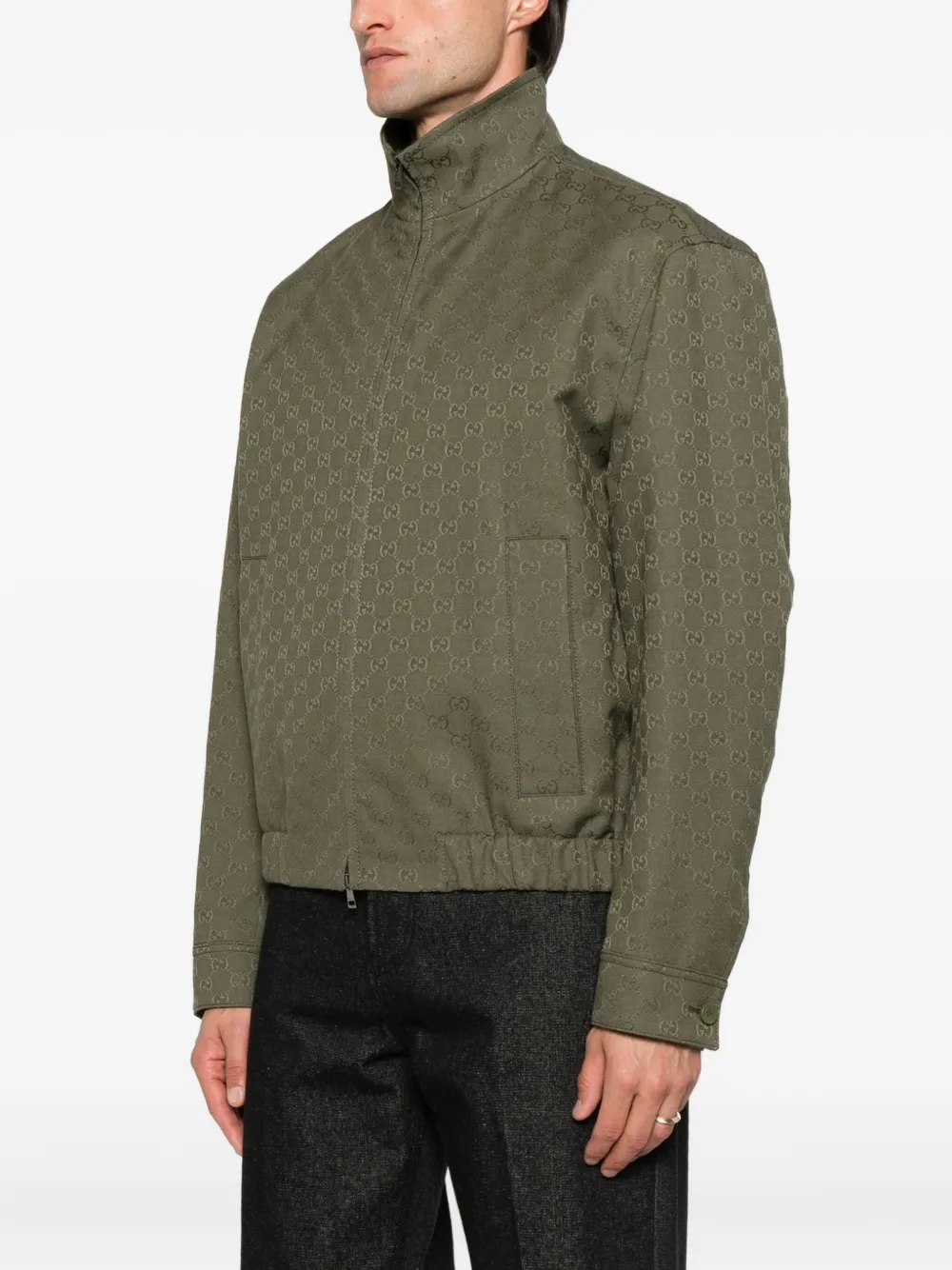 Gucci zip-up bomber jacket Groen