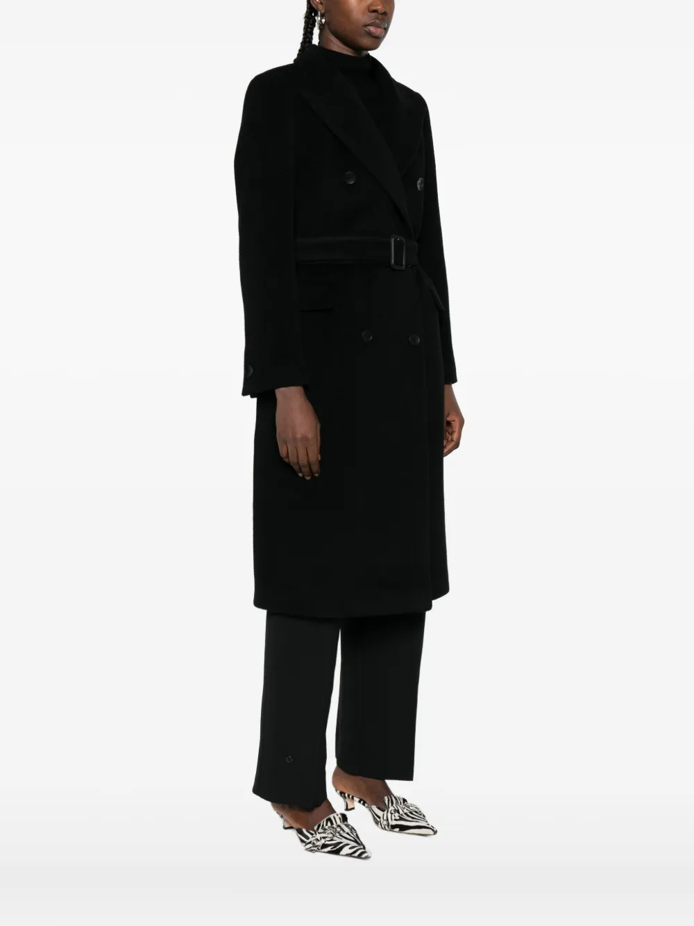 Tagliatore belted double-breasted coat Zwart