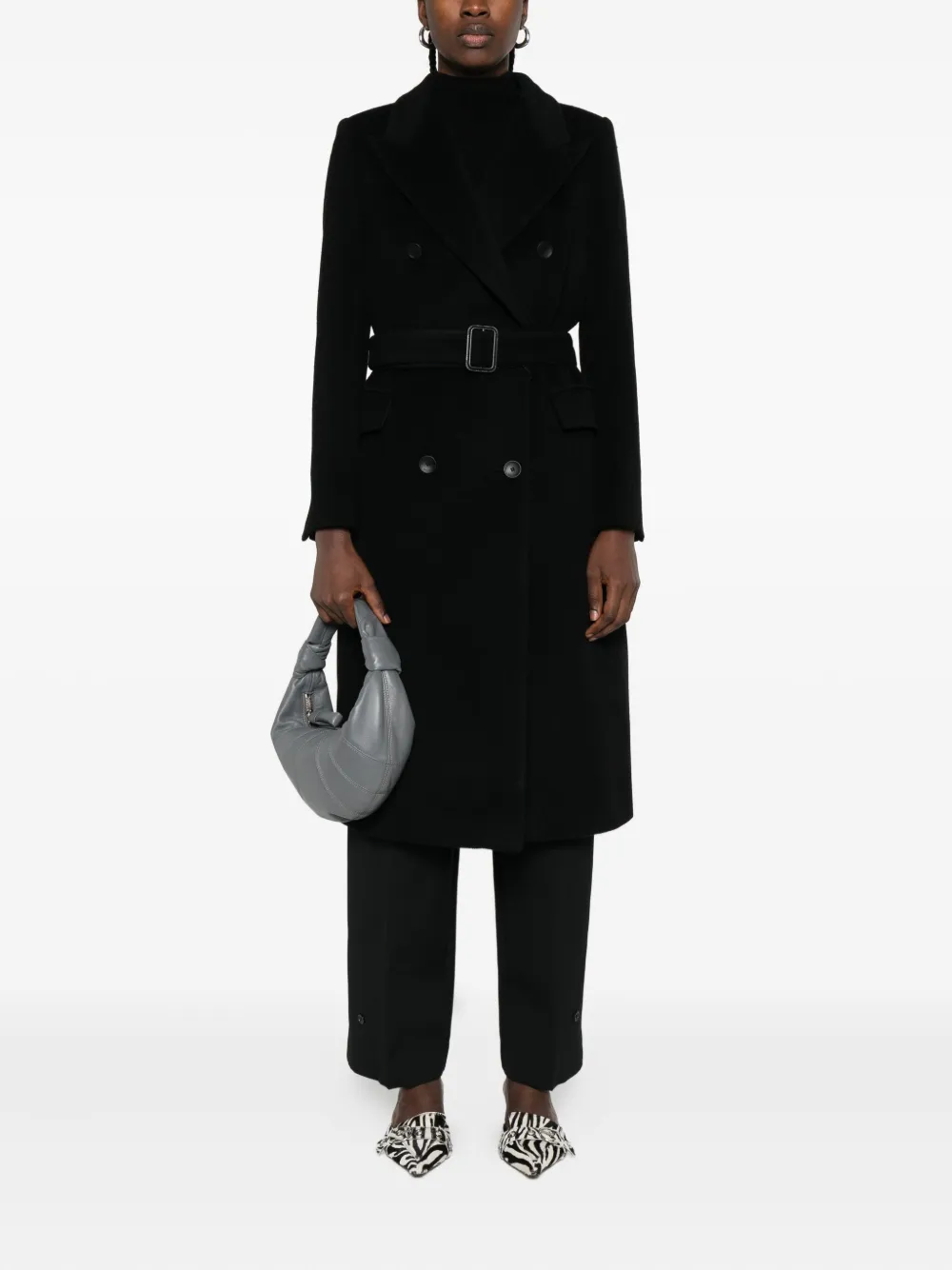 Tagliatore belted double-breasted coat Zwart