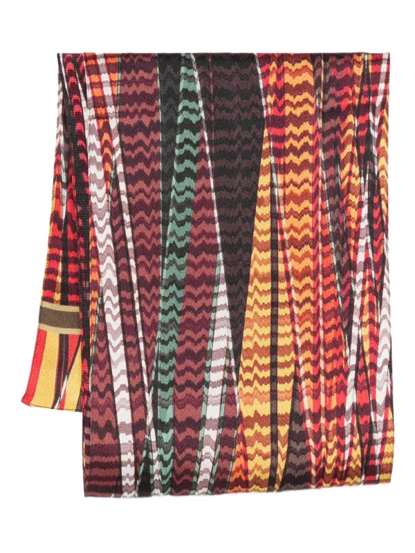Missoni Zigzag Silk Scarf Red FARFETCH KW