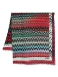 Missoni zigzag frayed-edge scarf - Red