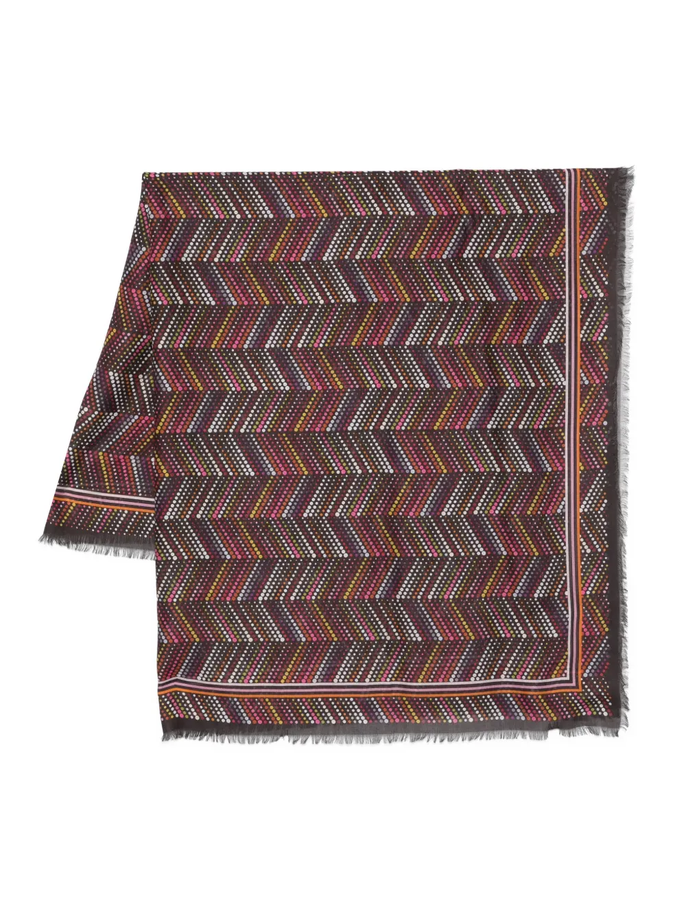 Missoni Polka-dot Zigzag Scarf In Gray