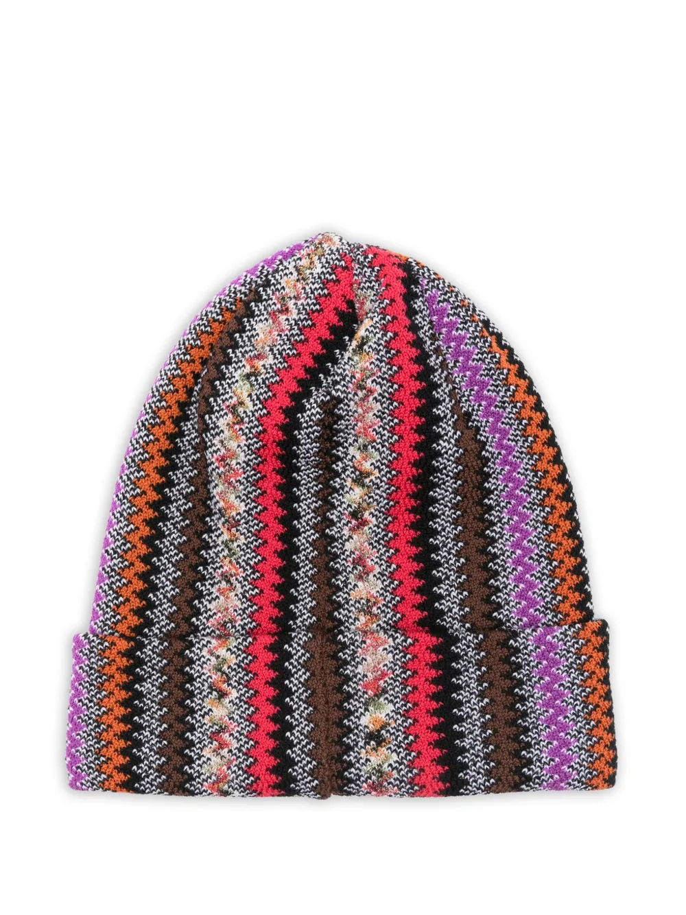 Missoni Zigzag Wool Beanie In Brown