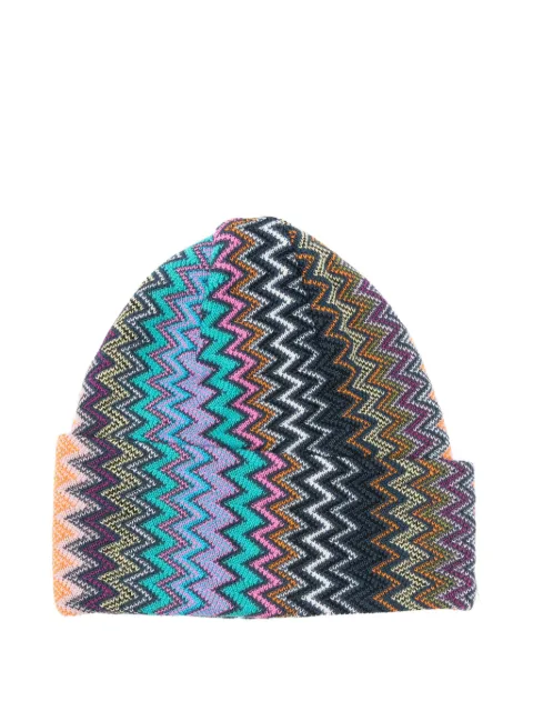 Missoni zigzag knitted beanie