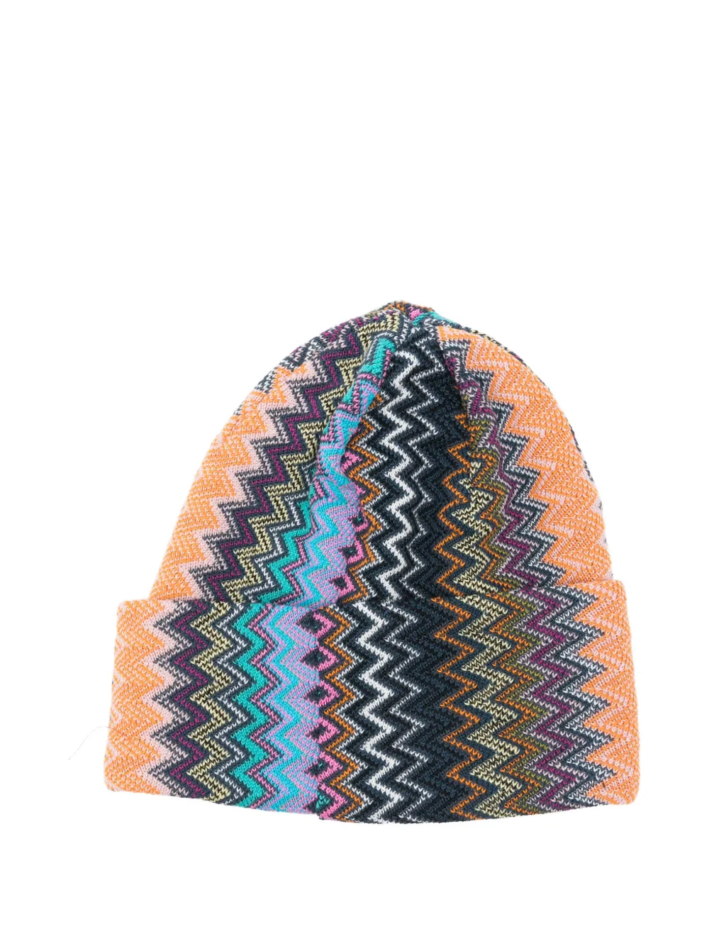 Missoni zigzag knitted beanie - Blauw