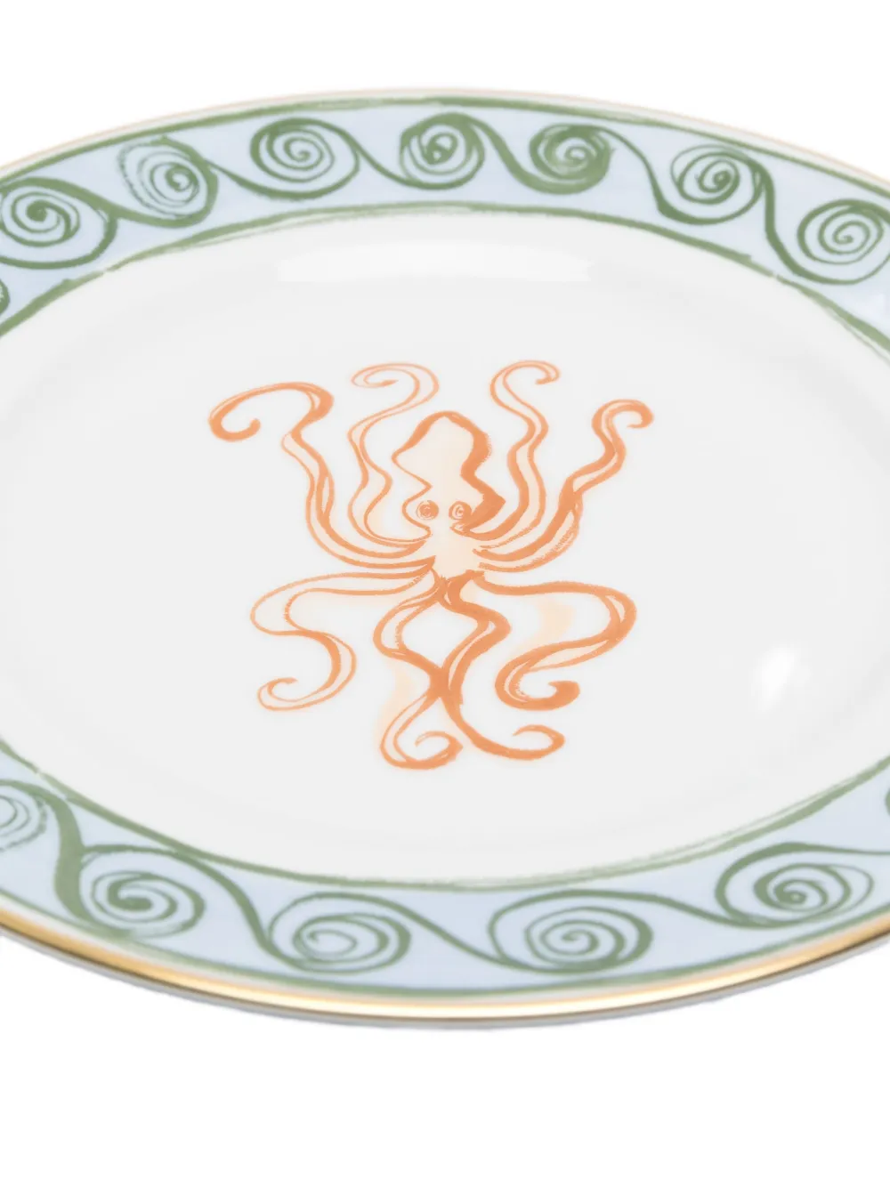 Ginori 1735 Il Viaggio Di Nettuno Octopus-print Porcelain Plate In Multi