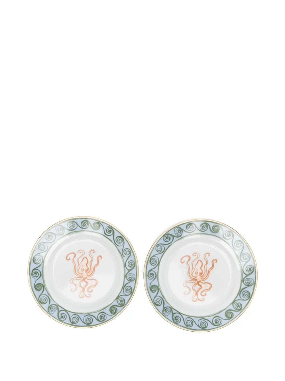 Ginori 1735 Il Viaggio Di Nettuno Octopus-print Porcelain Plate In Multi