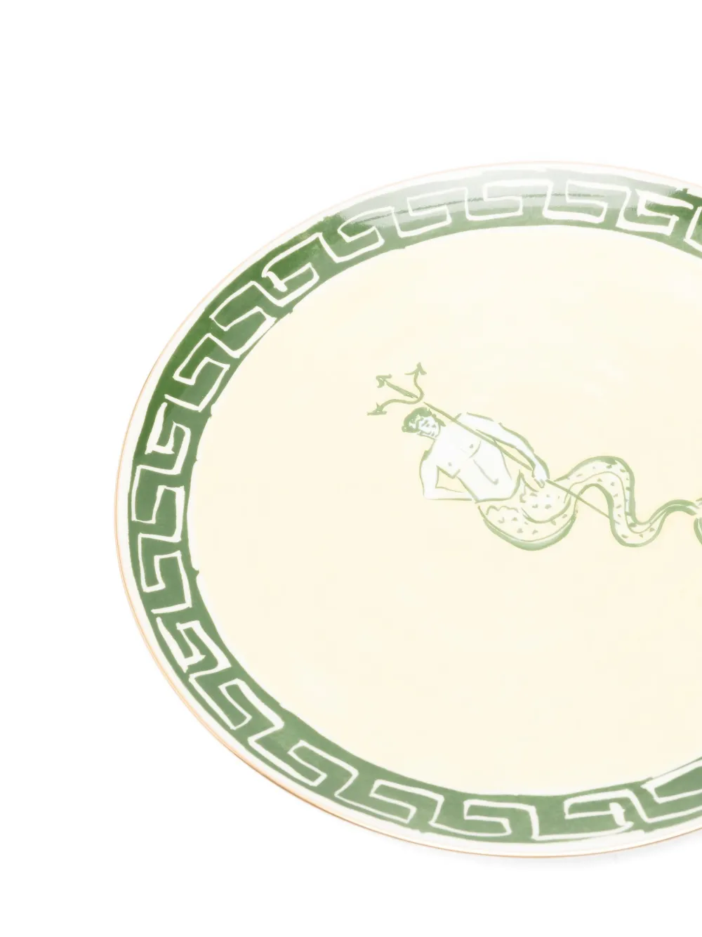Ginori 1735 Merman Greek-key Centerpiece (33cm) In Green