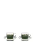 GINORI 1735 stripe-pattern coffee set - Green