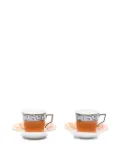 GINORI 1735 greek-key porcelain coffee set - Brown