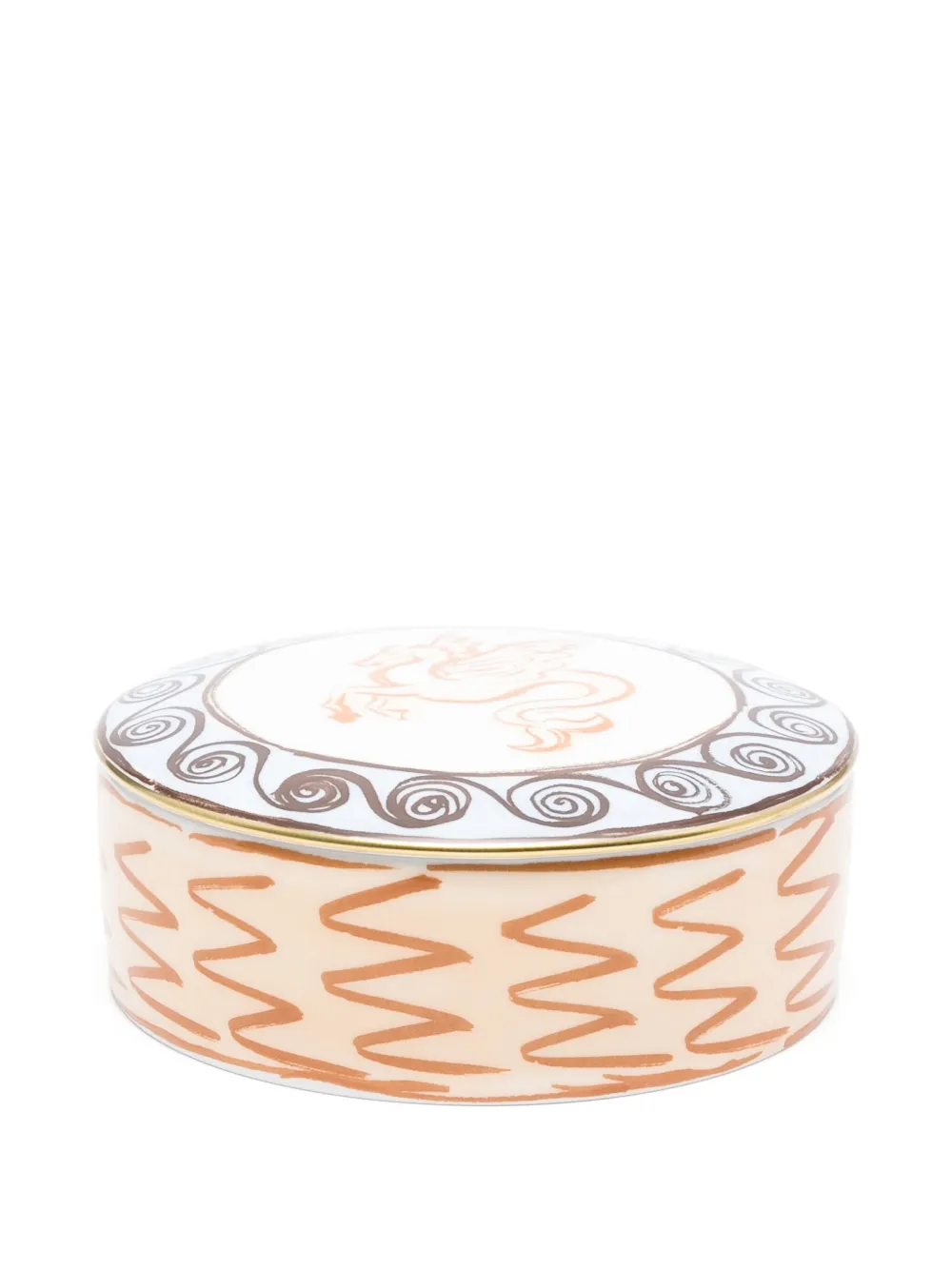 Ginori 1735 Trinket Dragon-patterned Porcelain Box (13cm) In Neutral