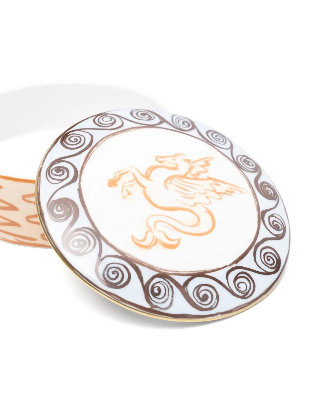 Ginori 1735 Trinket Dragon-patterned Porcelain Box (13cm) In Neutral