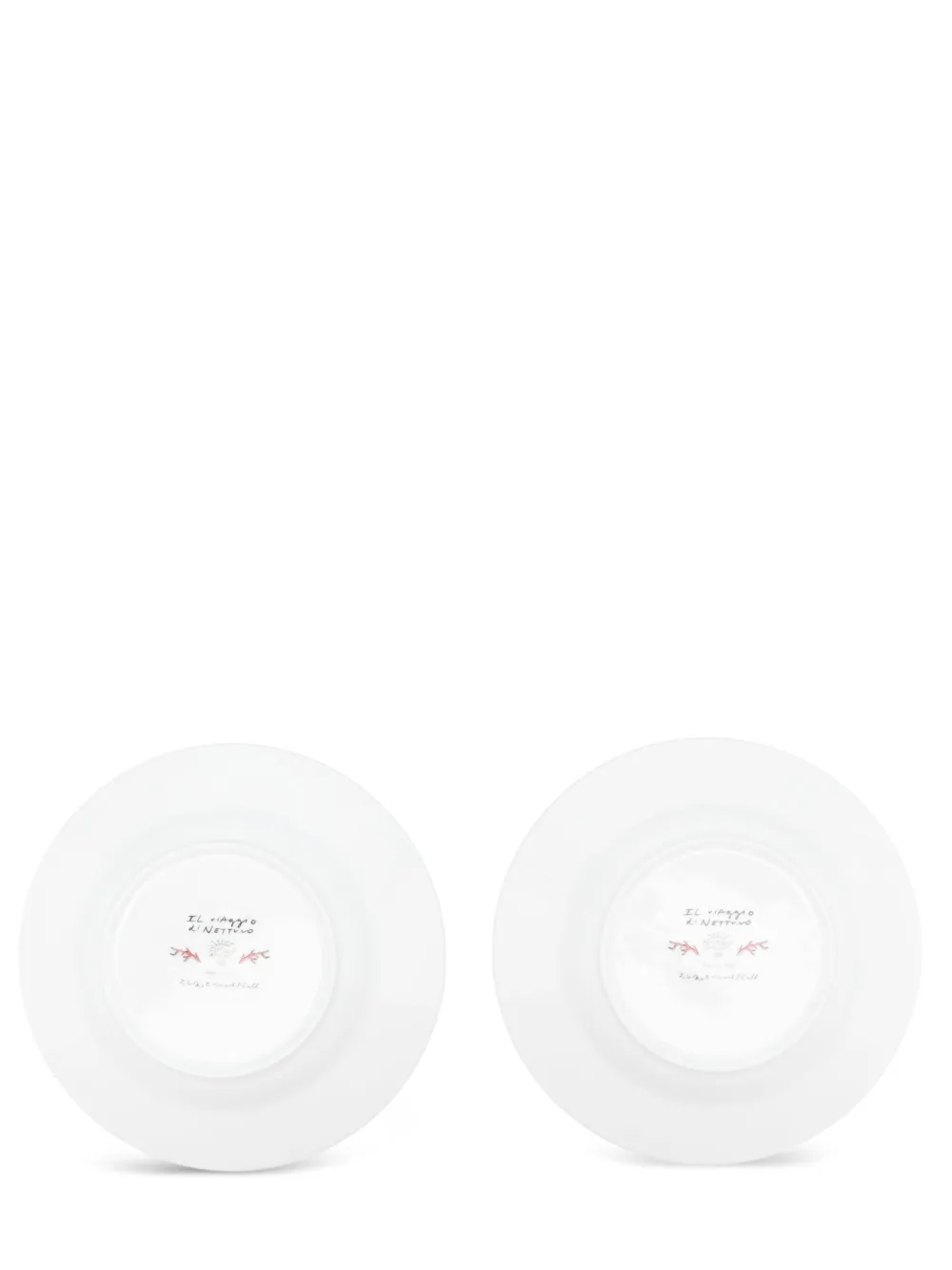 Ginori 1735 Wave-pattern Porcelain Soup Plate Set (24cm) In Orange