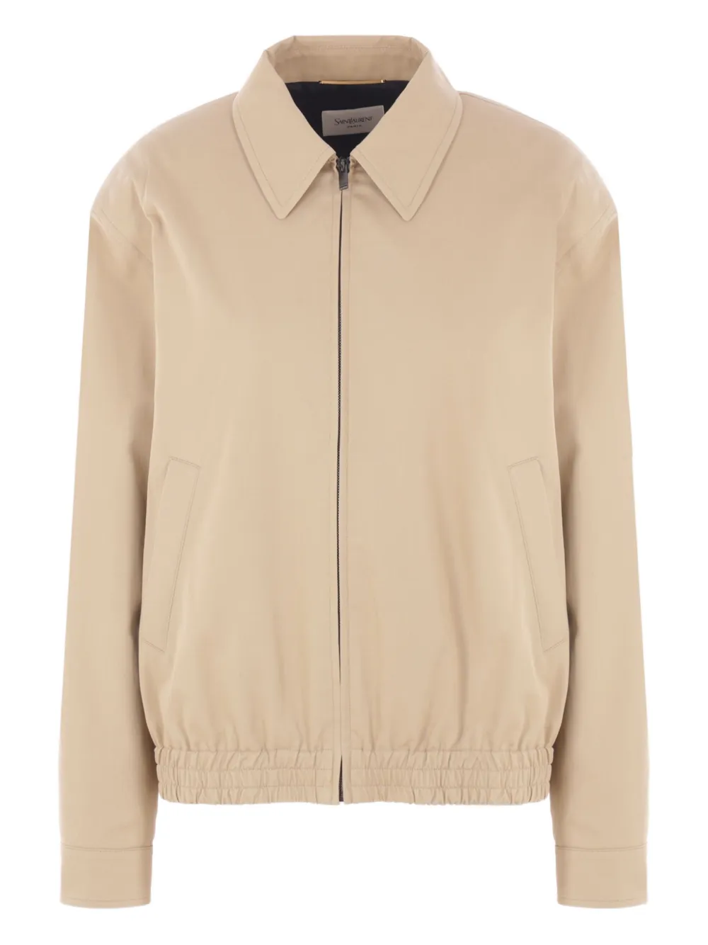 Saint Laurent pointed-collar elasticated-hem bomber jacket | Neutrals | Image 1