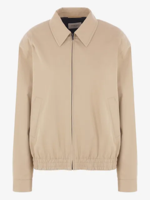 Saint Laurent pointed-collar elasticated-hem bomber jacket