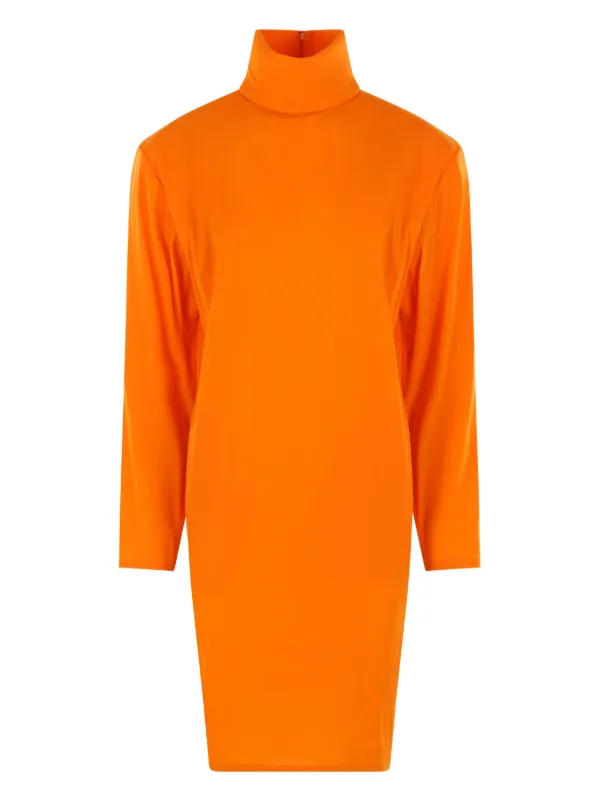 open lace back dress Yves Saint Laurent Setup Cardigan Short Sleeve Dress Orange #M  AMORE  Vintage Tokyo