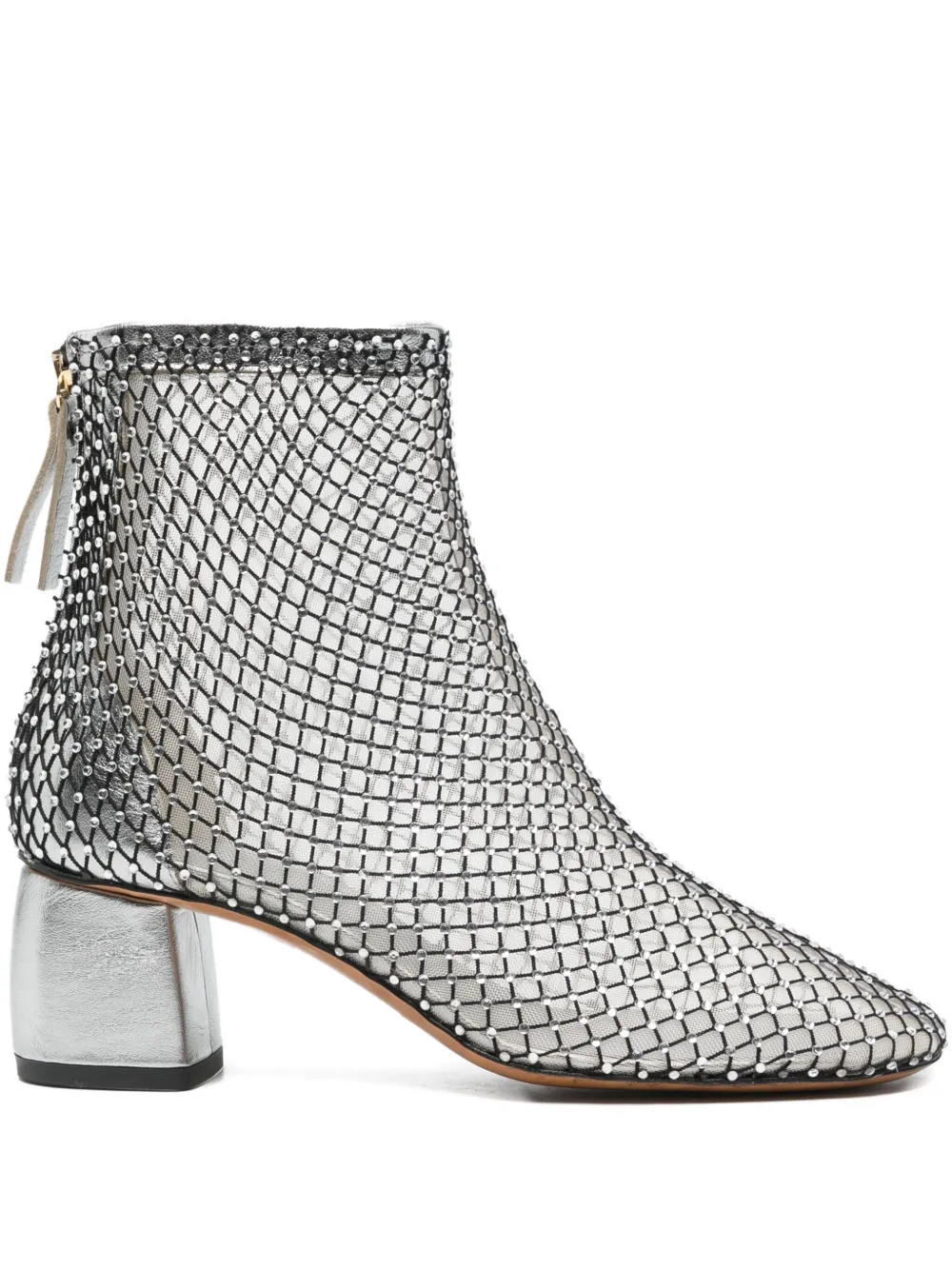 Forte mesh-panel block-heel boots Silver