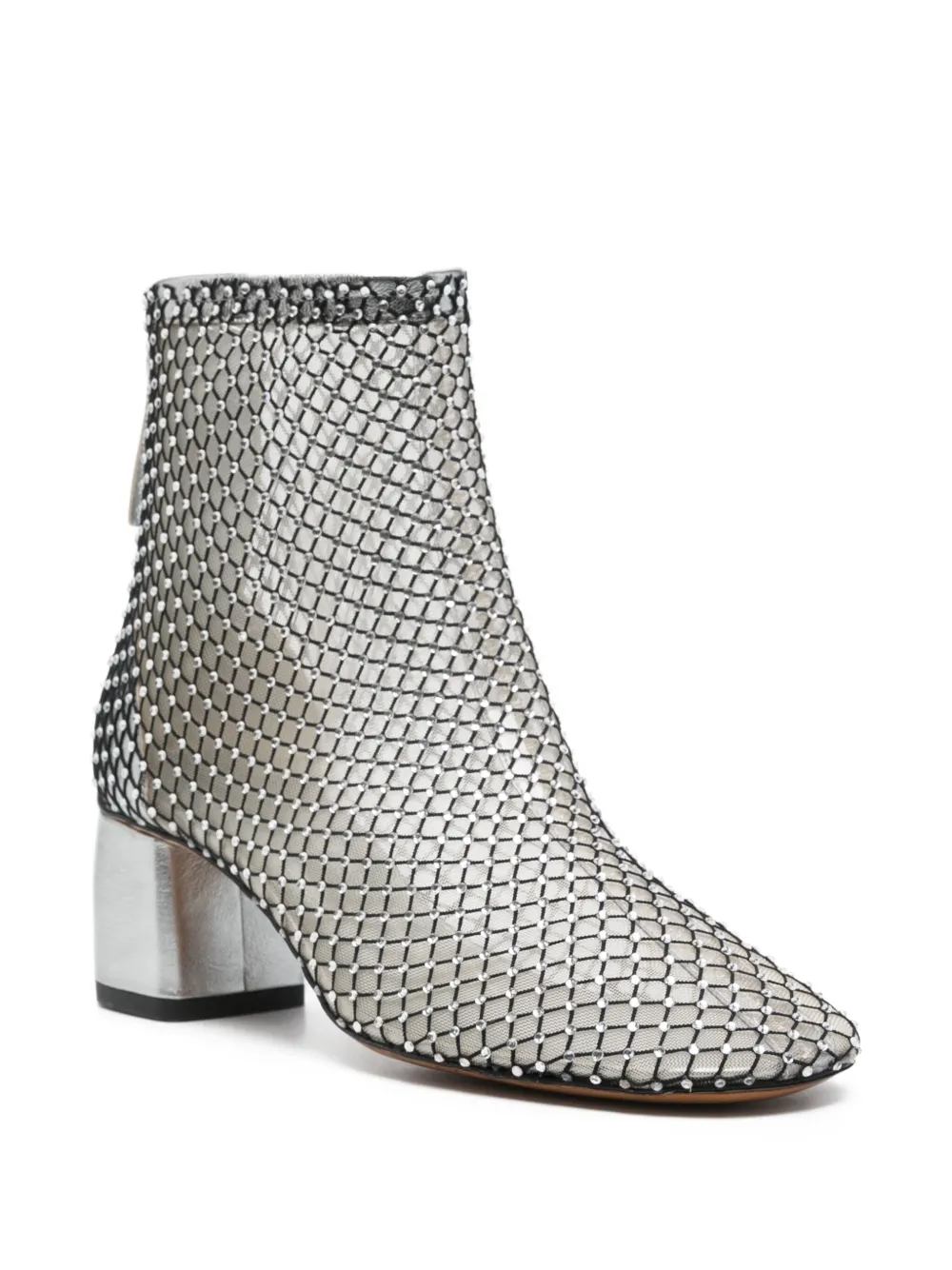 Forte mesh-panel block-heel boots Silver