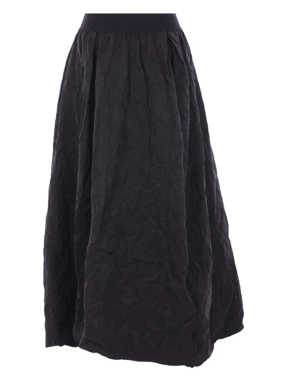 Maria Calderara crinkled-effect elastic-waist maxi skirt - Zwart