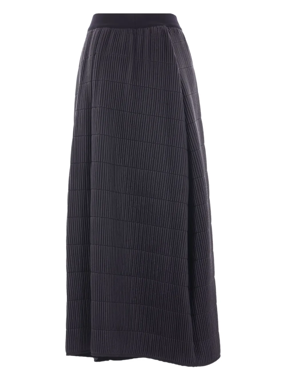 Maria Calderara quilted pleated long skirt - Zwart