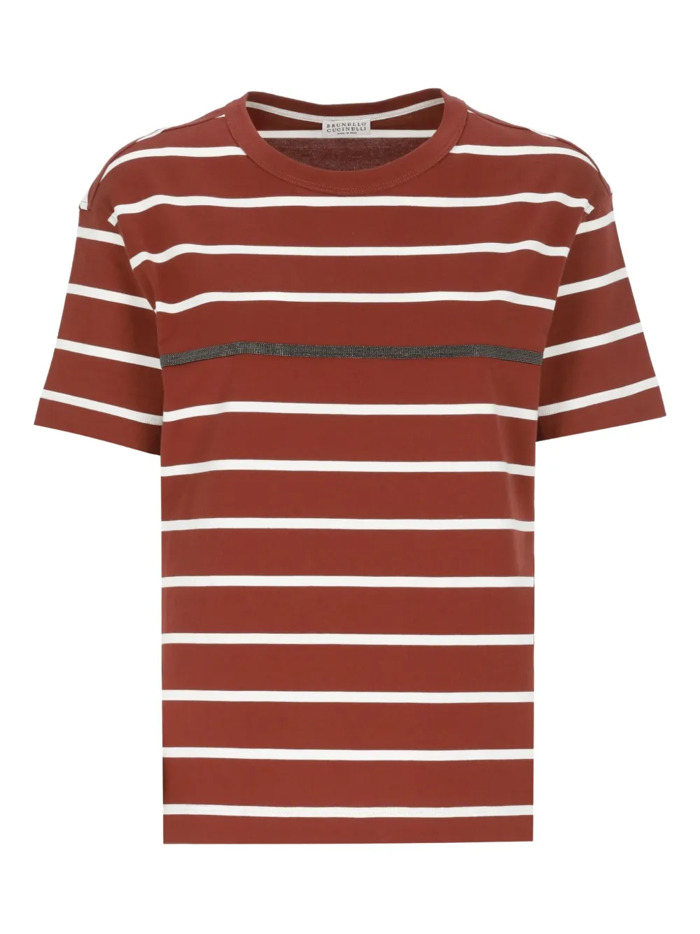 Brunello Cucinelli striped T-shirt Rood