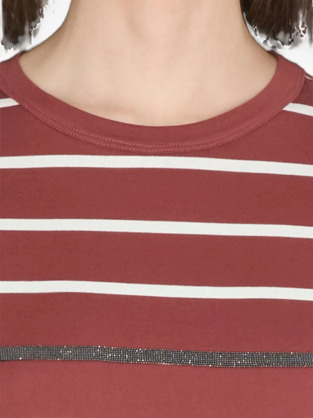 Brunello Cucinelli striped T-shirt Rood